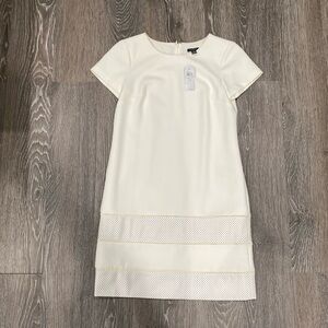 White shift dress